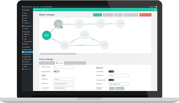 سفارش گیری و تخمین قیمت آسان فارسی با افزونه WP Cost Estimation & Payment Forms Builder